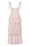 Isla Tie Up Floral Print Tiered Maxi Dress