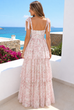 Isla Tie Up Floral Print Tiered Maxi Dress