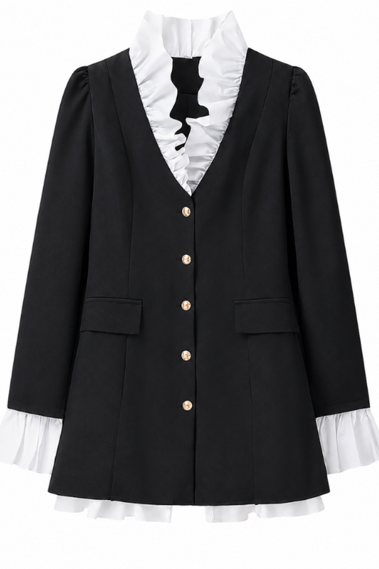 Clara Long Sleeve Ruffle Shirt Dress