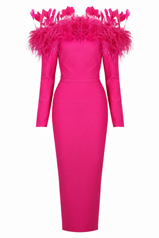 Amara Wild Strawberry Midi Dress