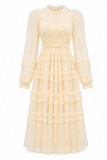Willa Ruffle Trim Tiered Midi Dress