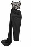 Aria Lace Corset Cutout Evening Dress
