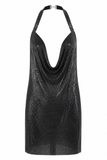 Vanessa Metallic Backless Mini Dress