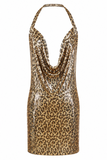 Vanessa Metallic Backless Mini Dress