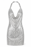 Vanessa Metallic Backless Mini Dress