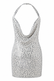 Vanessa Metallic Backless Mini Dress