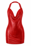 Vanessa Metallic Backless Mini Dress
