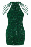 Luna Chain Detail Sequin Bodycon Dress