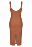 Elena Mesh Corset Midi Bodycon Dress
