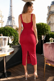 Elena Mesh Corset Midi Bodycon Dress