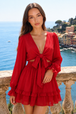 Marnie Tie Front Tiered Ruffle Mini Dress