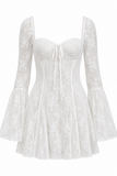 Lila Floral Lace Corset Mini Dress