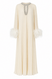 Layla Crystal Embellished Feather Maxi Dress
