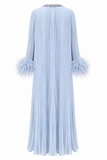Layla Crystal Embellished Feather Maxi Dress