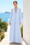 Layla Crystal Embellished Feather Maxi Dress