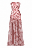 Maren Tropical Floral Strapless Long Dress