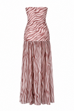 Maren Tropical Floral Strapless Long Dress