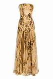 Maren Tropical Floral Strapless Long Dress