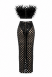 Zara Feather Mermaid Skirt Matching Set