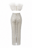 Zara Feather Mermaid Skirt Matching Set