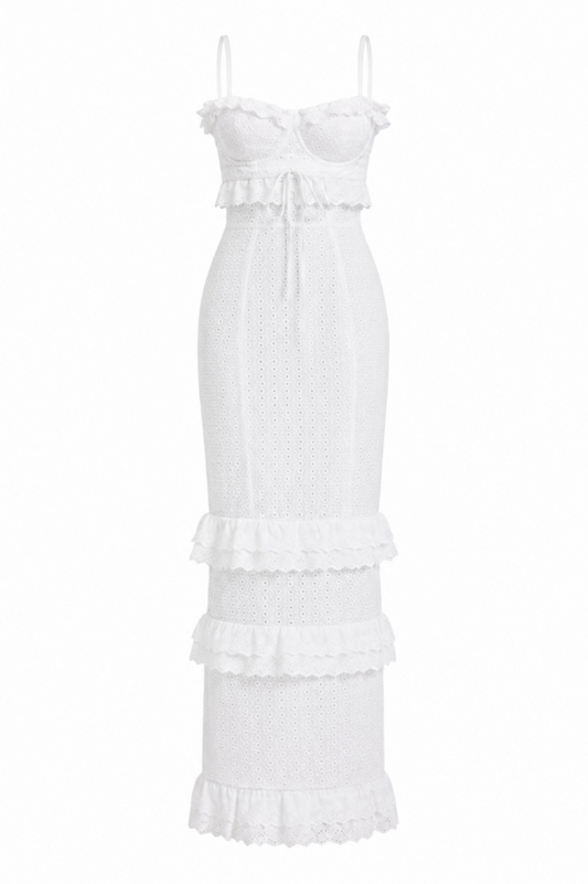 Clara Spaghetti Strap Ruffle Tiered Maxi Dress