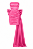 Elena Satin Strapless Two Way Dress