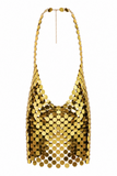 Elena Disc Chain Halter Mini Dress