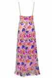 Iris Embroidered Sequins Backless Maxi Dress