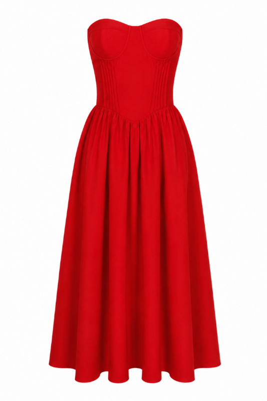 Valentina Bustier Corset Strapless Midi Sundress