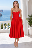 Valentina Bustier Corset Strapless Midi Sundress