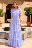 Elara Ruffle Tiered Tulle Maxi Dress