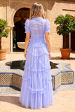 Elara Ruffle Tiered Tulle Maxi Dress