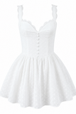 Josephine Eyelet Lace Bustier Flare Mini Dress
