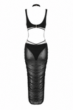 Bianca Cutout Sheer Mesh Midi Bodycon Dress