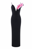 Valentina One Shoulder 3D Floral Mermaid Dress