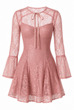 Lilith Pink Lace Mini Dress