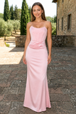 Strapless Corset Satin Mermaid Gown