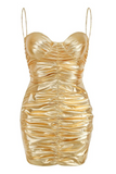 Corin Ruched Metallic Minidress