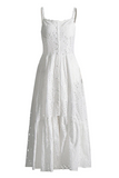 Irene Yellow Eyelet Midi Dress