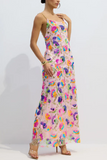 Iris Embroidered Sequins Backless Maxi Dress