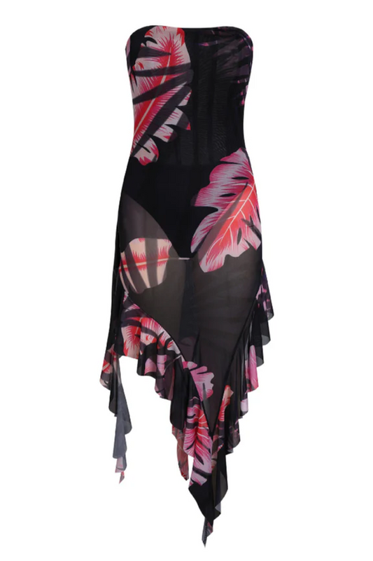 Serena Tropical Leaf Dress