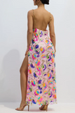 Iris Embroidered Sequins Backless Maxi Dress