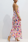 Iris Embroidered Sequins Backless Maxi Dress